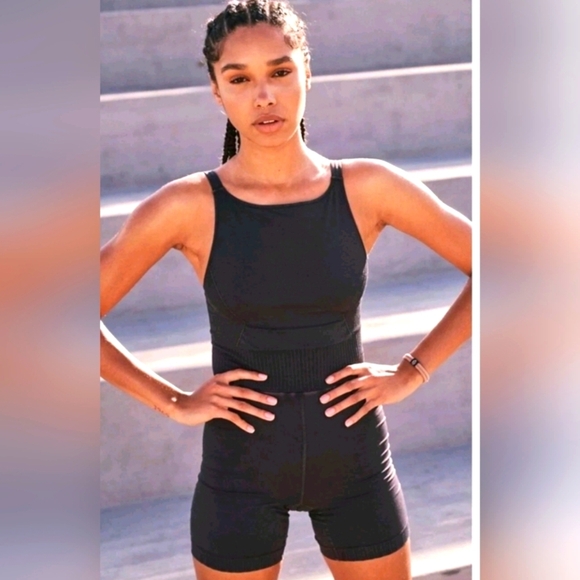 Free People Good Karma Runsie Black Stonewash - Picture 1 of 11